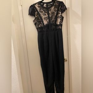 Lace top jumpsuit boohoo